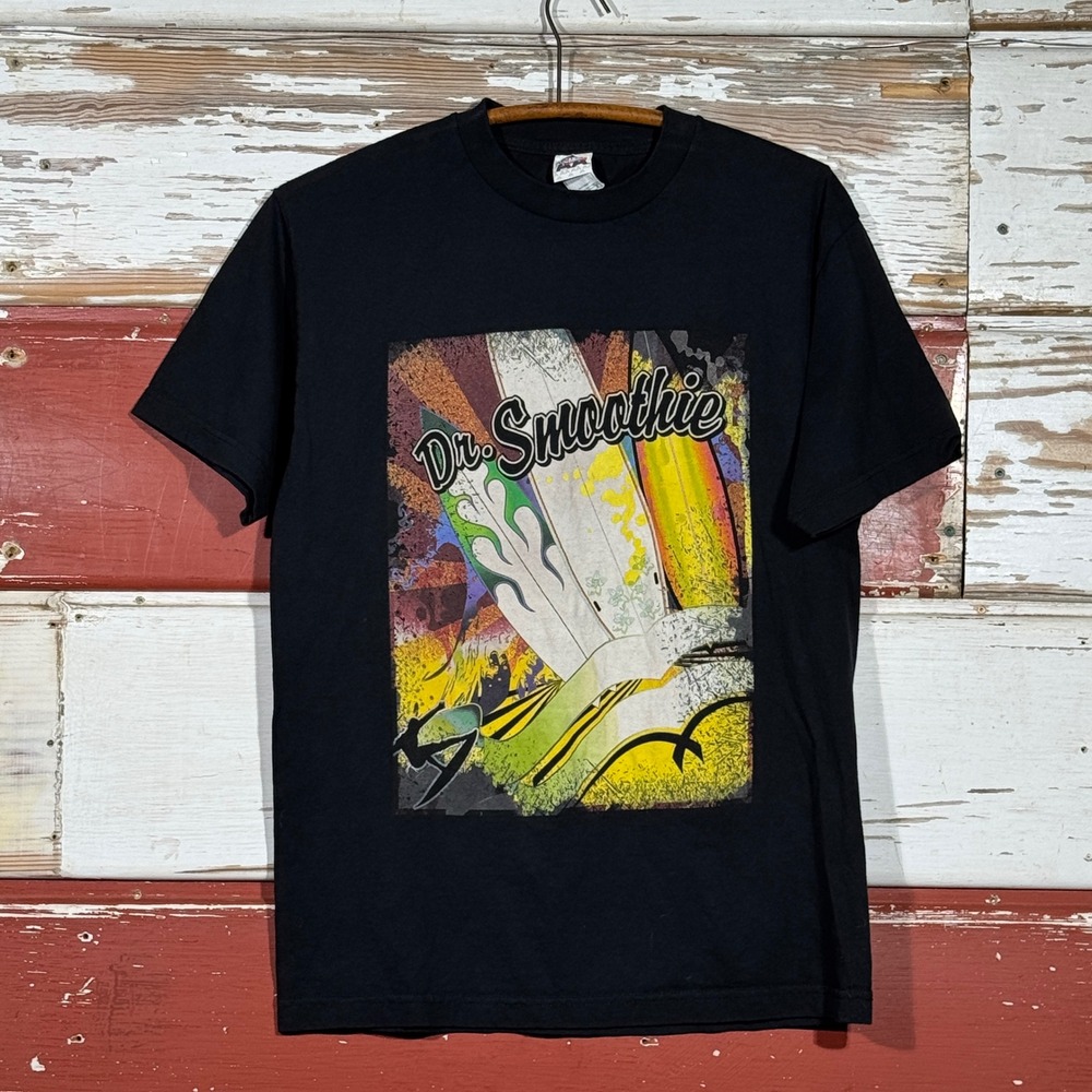 Vintage Alstyle‎ Dr. Smoothie Surf Graphic Tee Black Short Sleeve T-Shirt Medium
